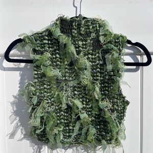 Green Textured Women's Top